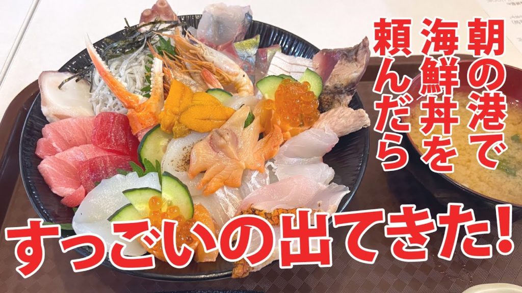 I ordered a seafood bowl at the port in the morning and got something amazing!! / 和歌山港で海鮮丼を食べてきた