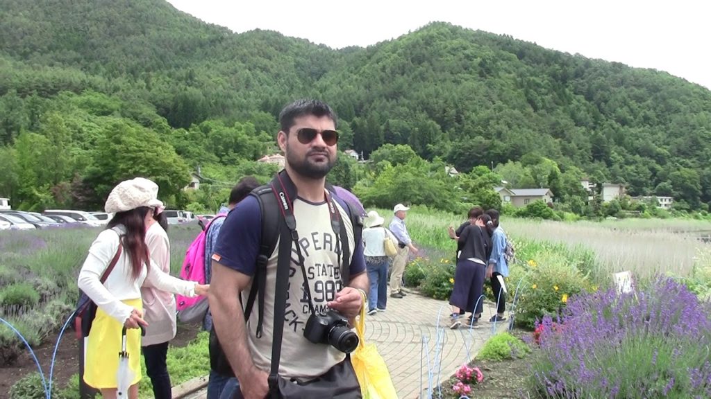 MOUNT FUJI, LAKE, LAVENDERS AND CLOUD WITH GREENERY