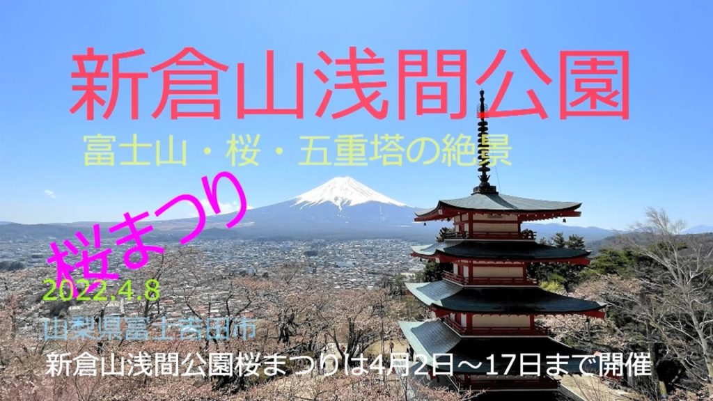 新倉山浅間公園桜まつり2022.4.8 山梨県富士吉田市         ＃新倉山浅間公園
