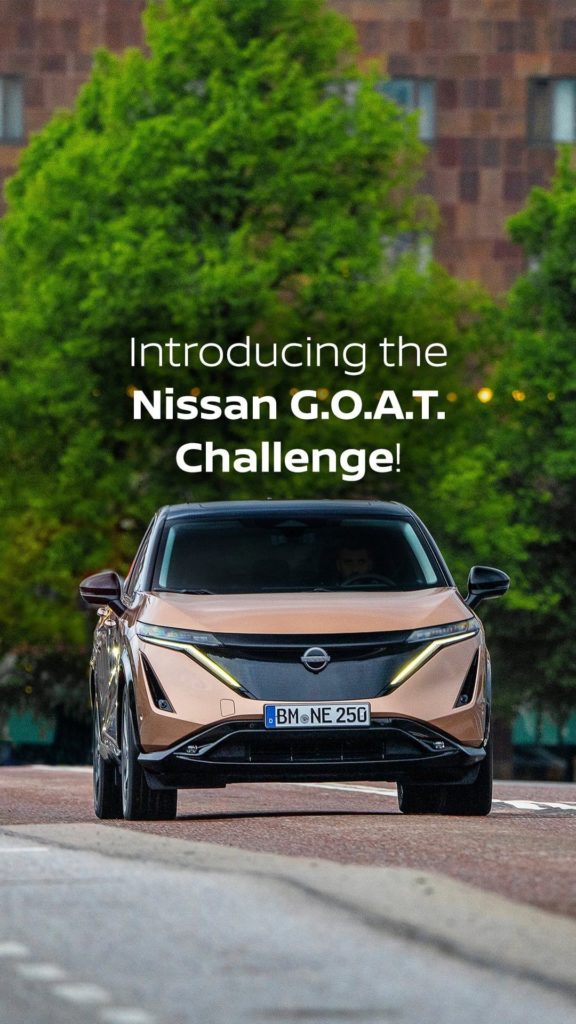 And the theme of our first ever Nissan G.O.A.T. Challenge is… #Nissan Electric V...