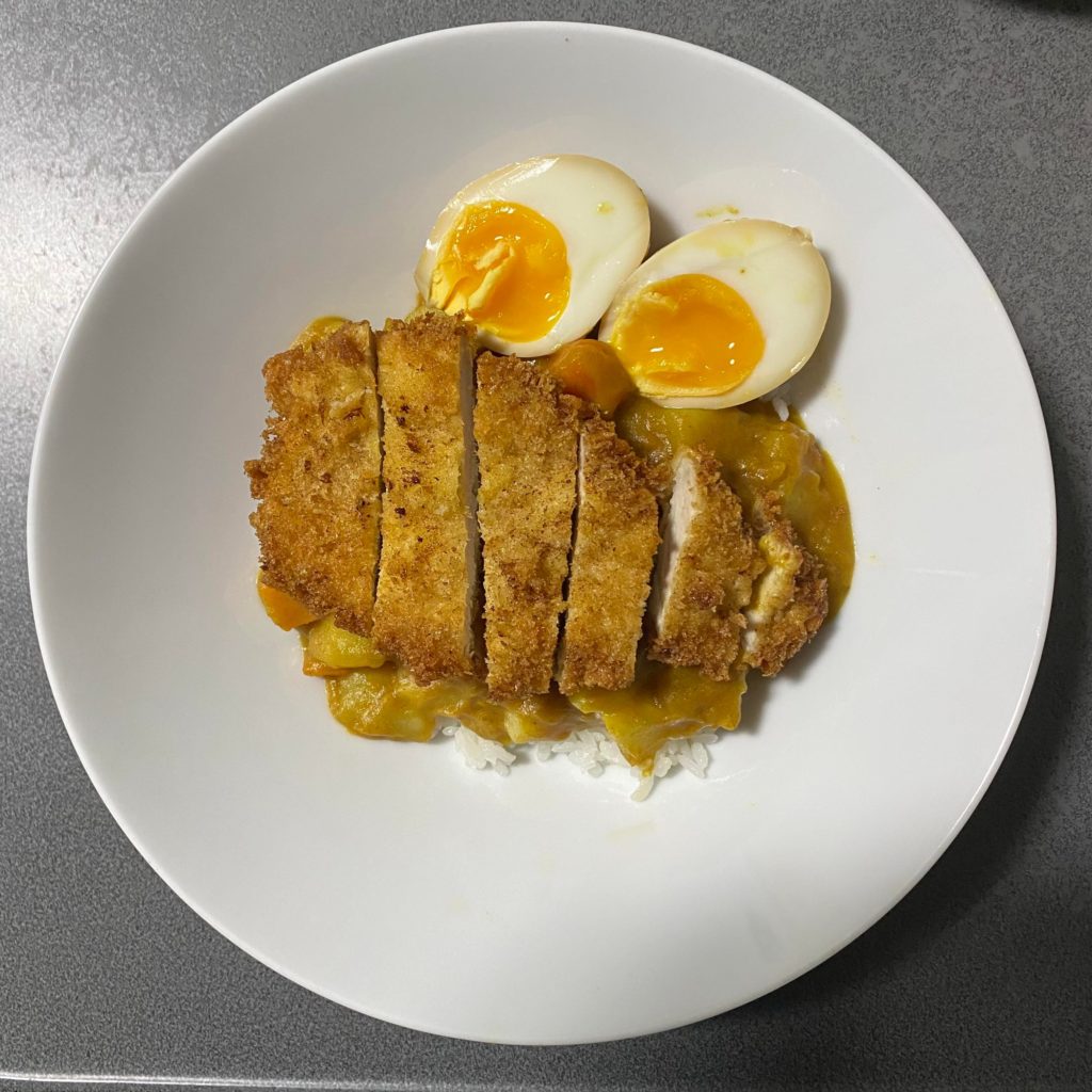 Tonkatsu with curry, and an egg