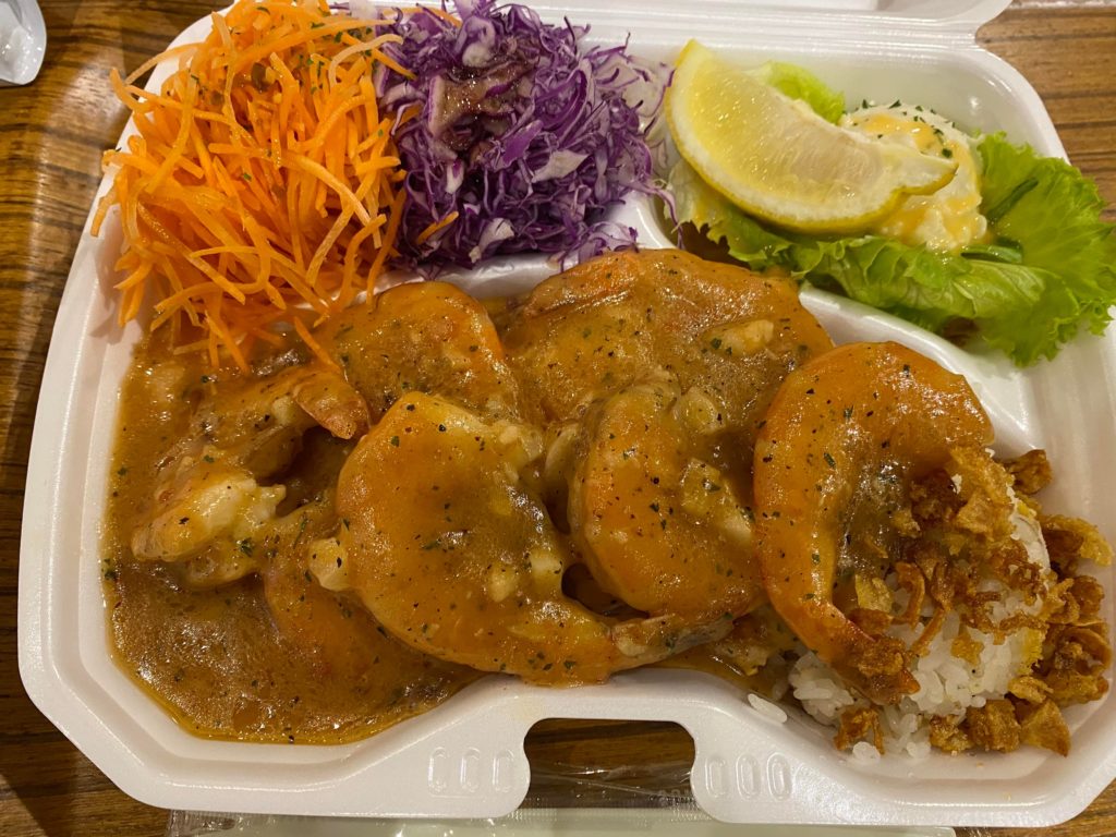 Garlic shrimp plate in Okinawa