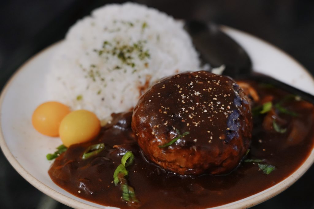 Hamburger streak with hayashi gravy ☺️