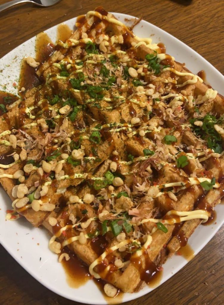 Made a takoyaki waffle for my family to share🐙