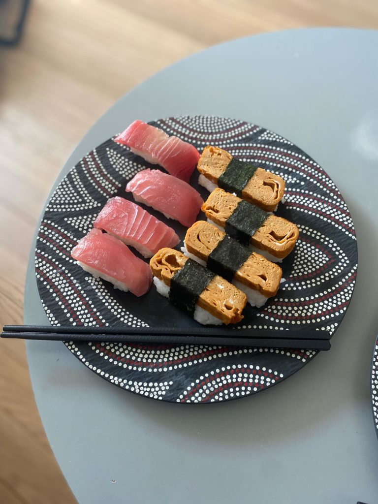 Homemade Tuna and Tamagoyaki Nigiri