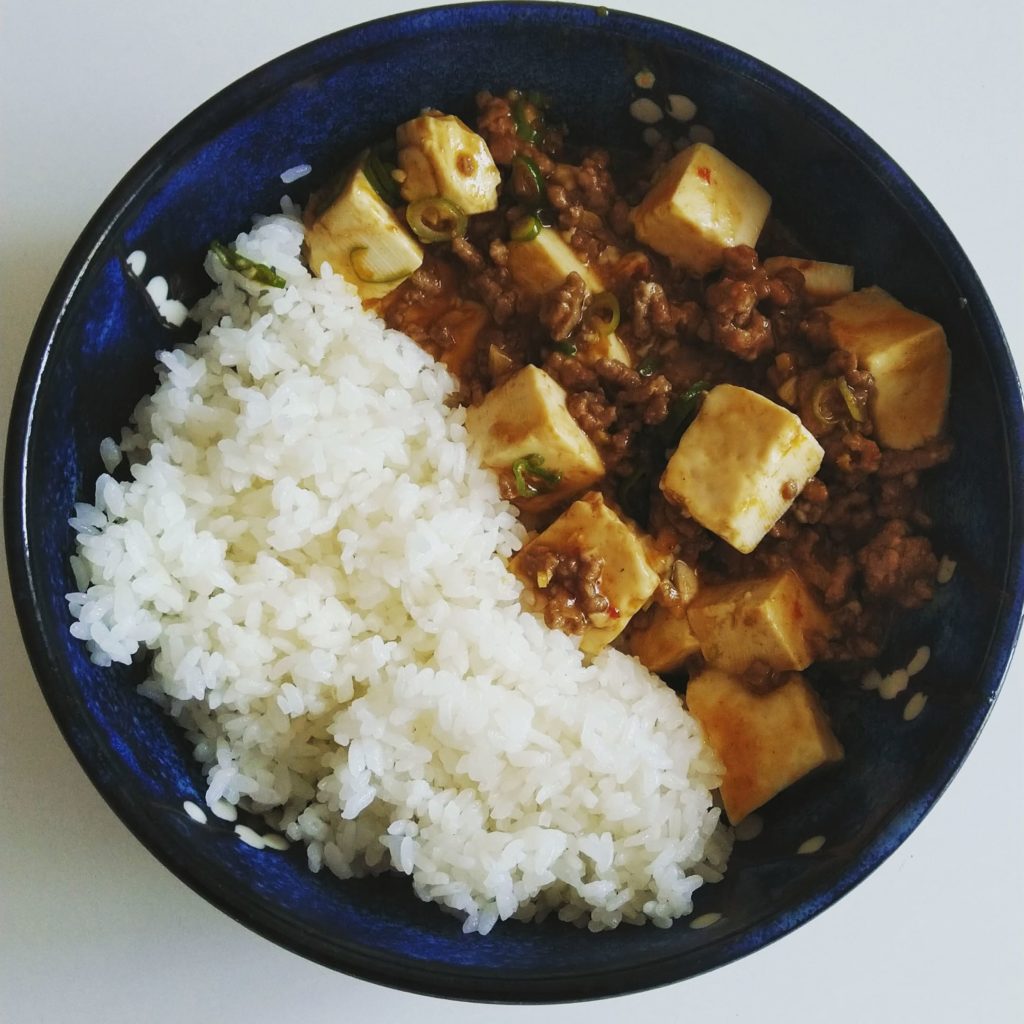 First time I tried Japanese style Mabo Tofu. Usually I make the Chinese version.