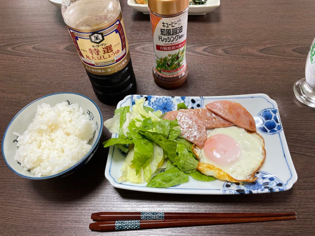 A humble home cooked Japanese breakfast. So simple but so satisfying. My wife’s mom made it for me.