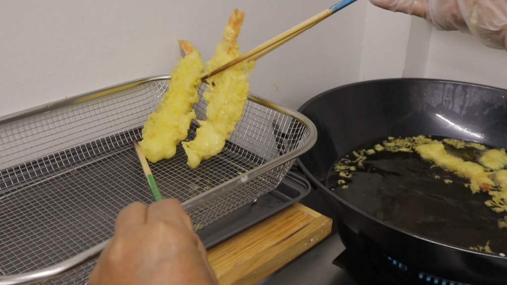 Ebi Tempura being made by local Japanese restaurant in the Philippines