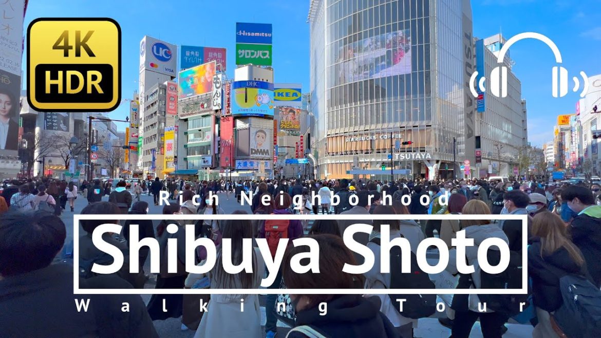 [4K/HDR/Binaural] Shibuya's Rich Neighborhood Walking Tour: Shoto - Tokyo Japan