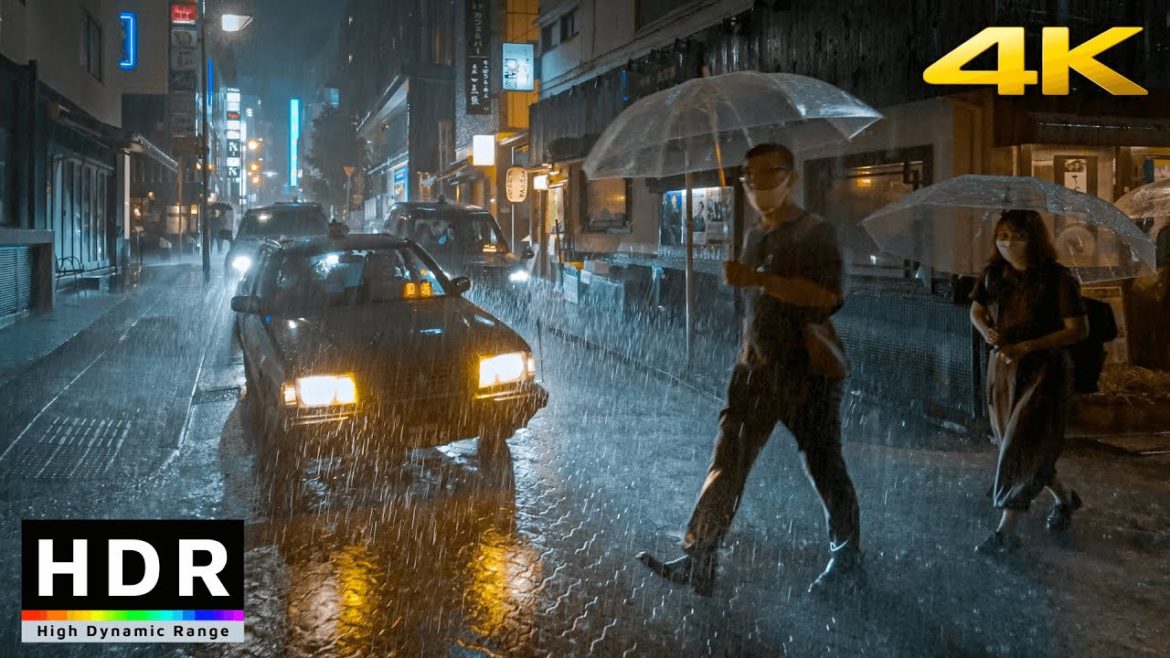4K HDR Tokyo Heavy Rain Night Walk – Summer 2022 4K HDR Tokyo Heavy Rain Night Walk - Summer 2022