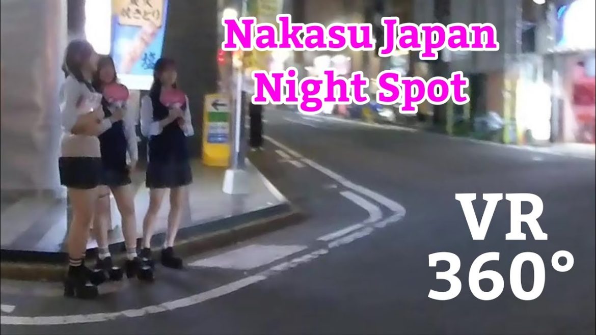 VR Walk Japan - Red-light district "Nakasu" - 360° Walking Tour - 3D Tourism
