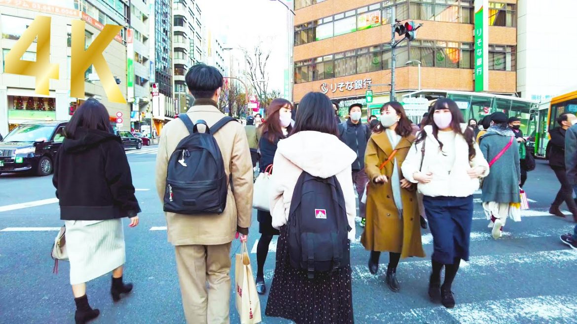 [4K ASMR] Walk from Shibuya in Tokyo, Japan to Roppongi (non-stop 1 h 09 min)  Illuminations