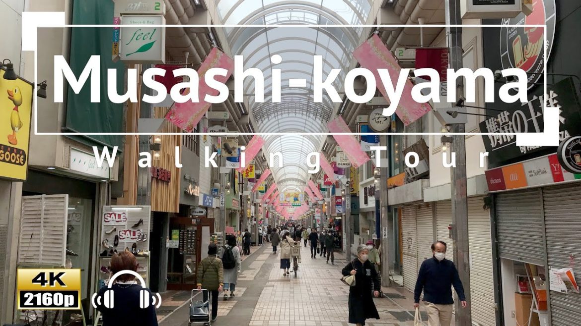 [4K/Binaural Audio] Musashi-koyama Walking Tour - Tokyo Japan