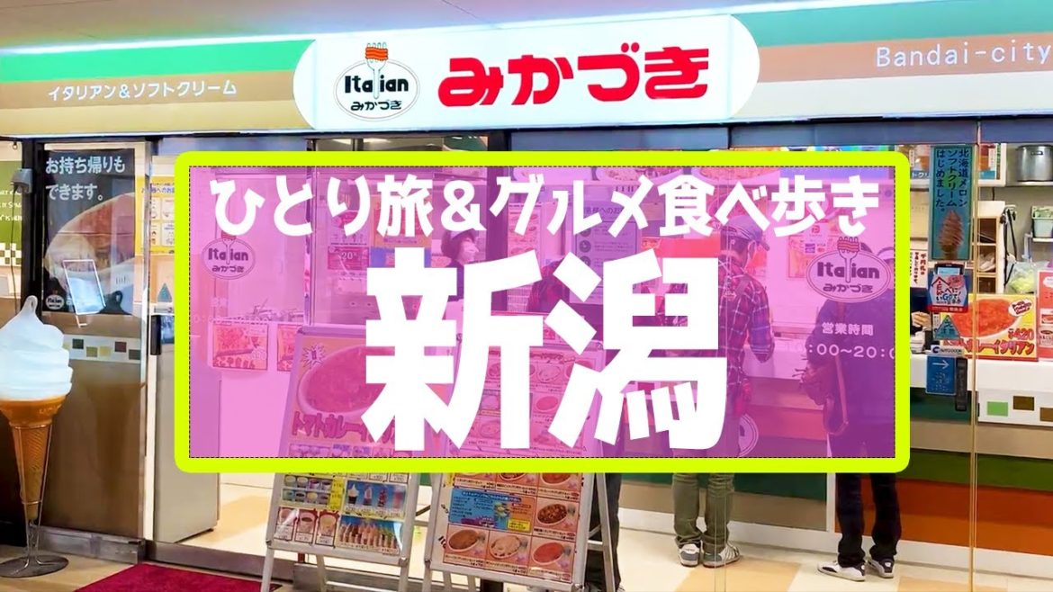 【新潟グルメ食べ歩き】新潟ひとり旅vlog【観光・グルメ・一人旅・旅行動画・おひとりさま・ぼっち】