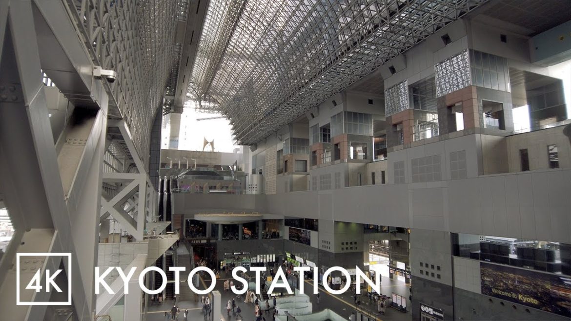 Kyoto Station, by Hiroshi Hara - Japan Walking Tour  | 4K with Binaural Audio