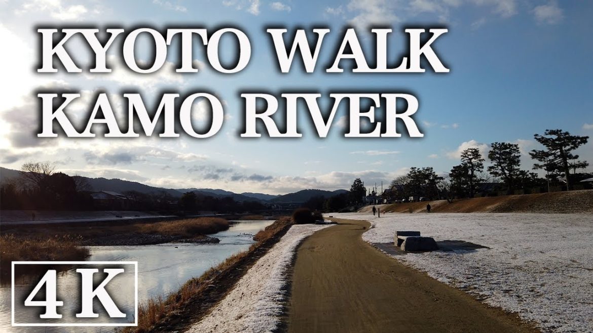 【４K】Kyoto virtual walking tour : Kamo river on a snowy day Feb' 2021