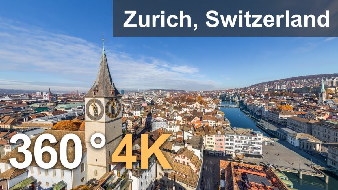 Zurich, Switzerland. Aerial 360 video in 4K. Virtual travel Zurich, Switzerland. Aerial 360 video in 4K. Virtual travel