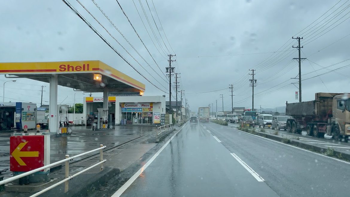 ASMR Driving in Rain from Toyohashi to Gamagori Aichi Japan