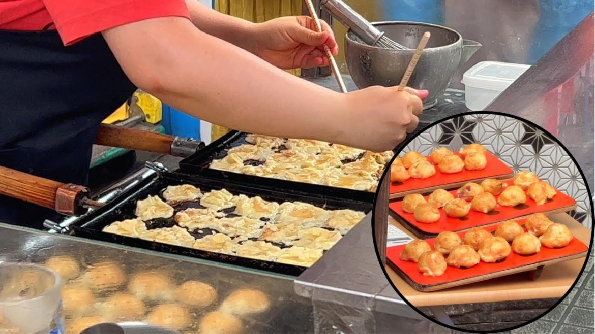 Japanese Street Food Akashiyaki and Shopping street Japanese Street Food Akashiyaki and Shopping street