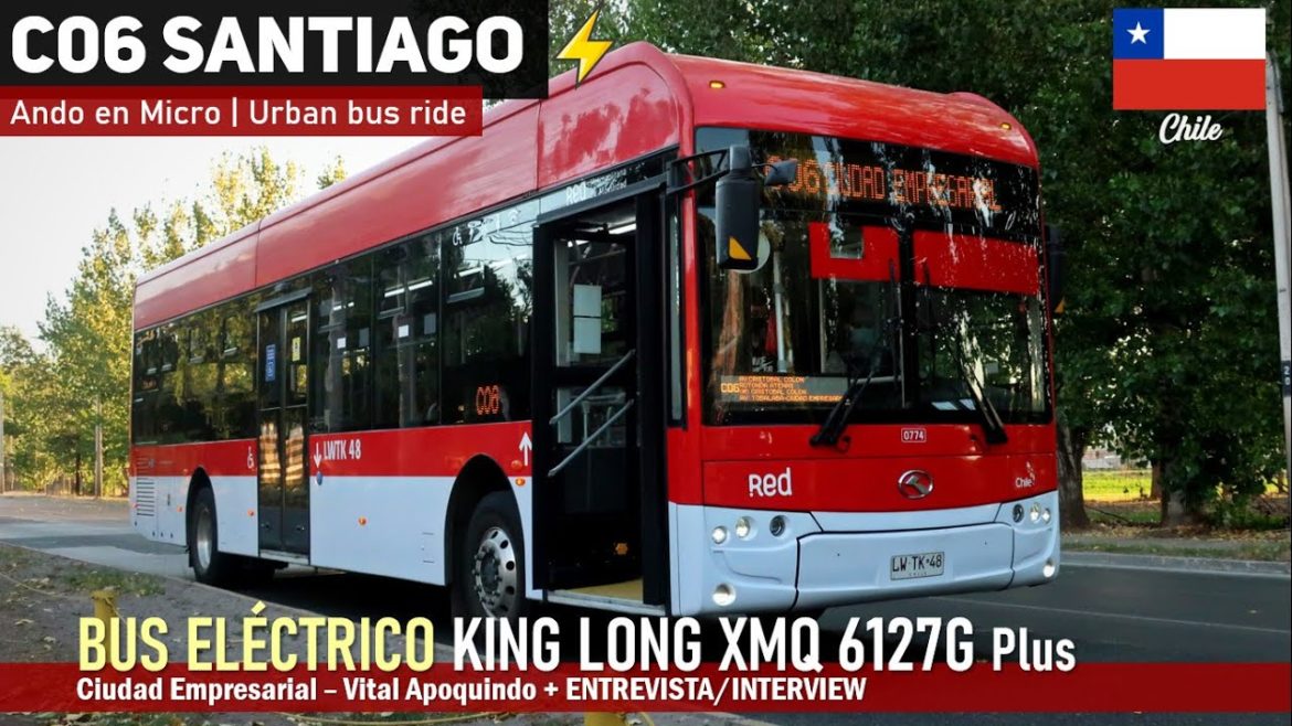 Bus ELECTRICO KING LONG XMQ 6127G Plus, Viaje C06 Red Santiago (Chile) | Ando en Micro Bus ELECTRICO KING LONG XMQ 6127G Plus, Viaje C06 Red Santiago (Chile) | Ando en Micro