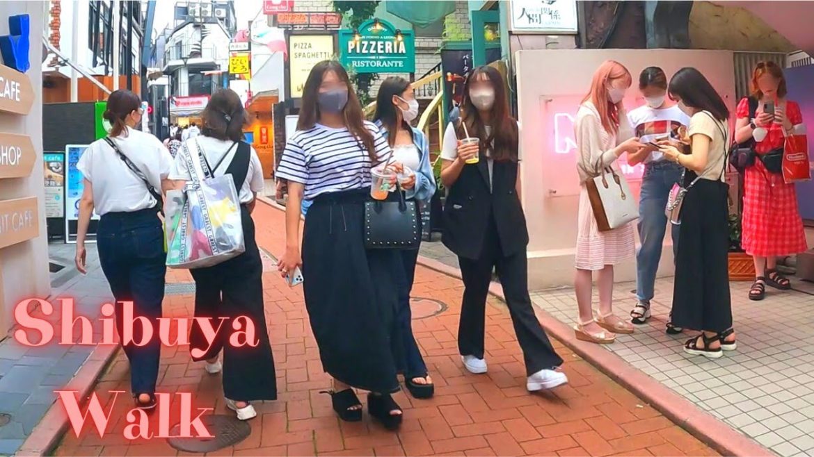 Shibuya Tokyo in Japan walking tour. 【4K ASMR】7.2022