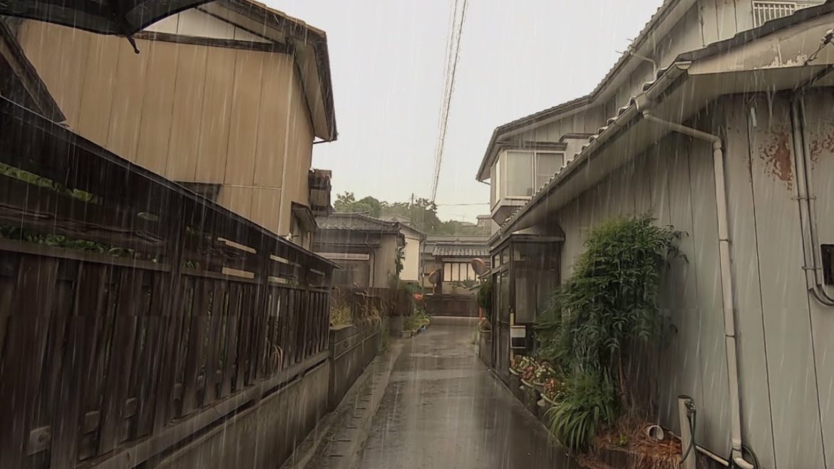 Heavenly rain sound of rain in Japan /Ultra rain walking 4 Hours/ ASMR rain sounds for sleeping
