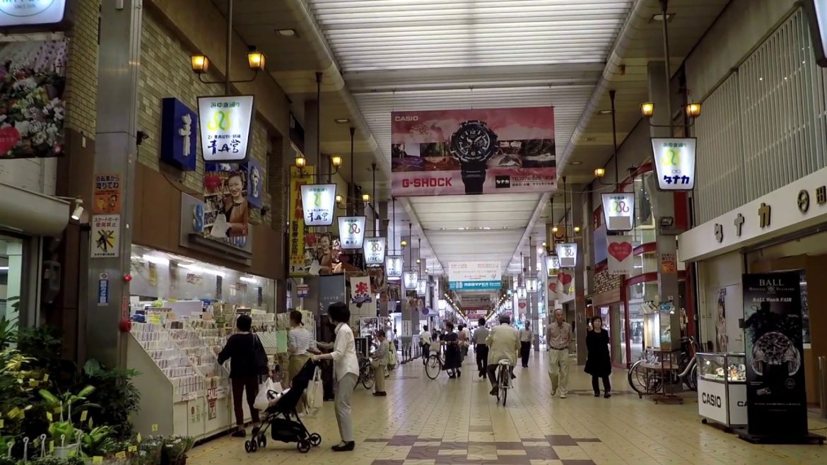Walking in HIMEJI city Japan - Arcade Area - Hyogo Prefecture