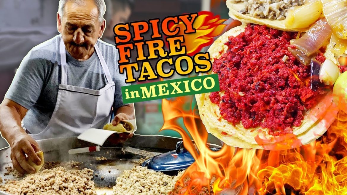 SPICY FIRE Dip Tacos & BEST Street Tacos in Morelia Mexico