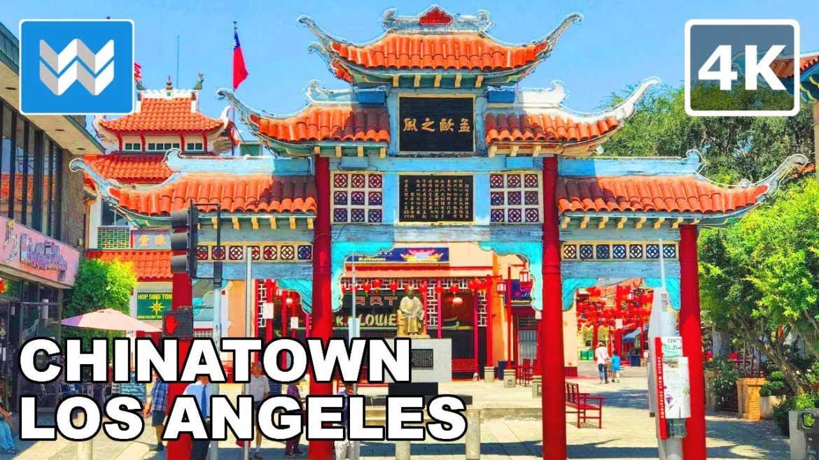 [4K] Walking from Olvera Street to Chinatown in Downtown Los Angeles, California USA