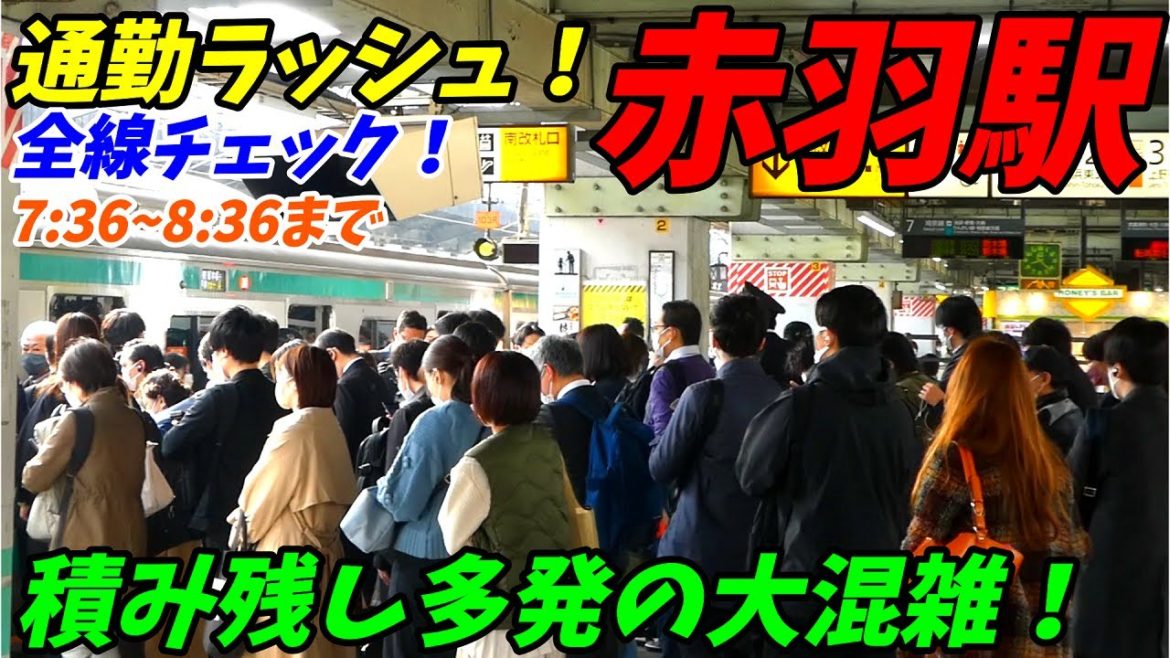 【通勤ラッシュ】こんなに混むの?赤羽駅の朝ラッシュ!埼京線、上野東京ライン、湘南新宿ライン、京浜東北線!【東京都北区】2022年 【通勤ラッシュ】こんなに混むの?赤羽駅の朝ラッシュ!埼京線、上野東京ライン、湘南新宿ライン、京浜東北線!【東京都北区】2022年