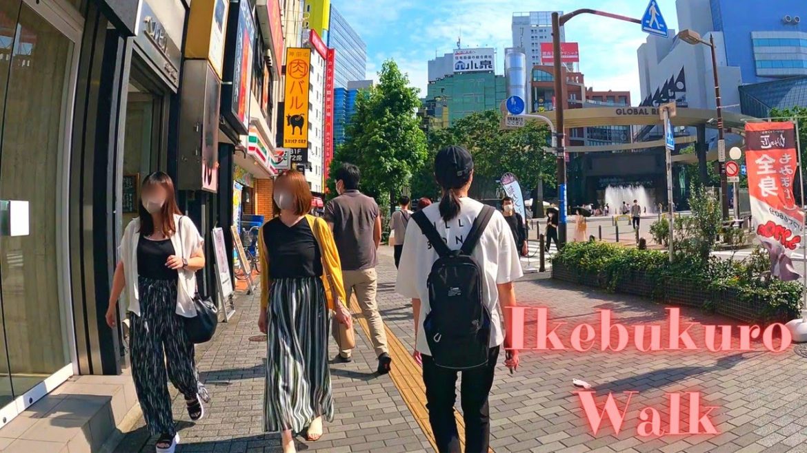 Ikebukuro Tokyo in Japan walking tour. 【4K ASMR 】7.2022