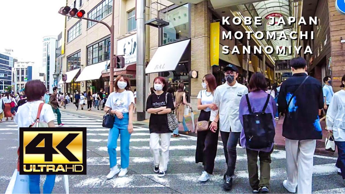 [4K] Kobe Japan, Motomachi to Sannomiya Sunny Day Walk - June 2021 (Including New Area in Sannomiya)