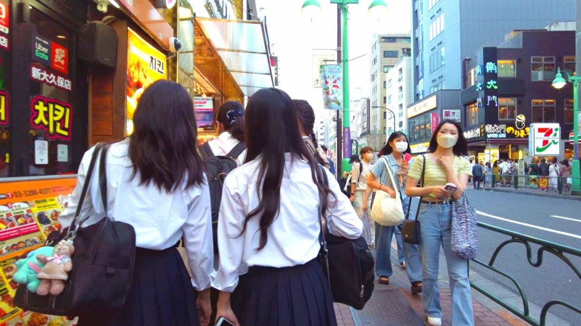 【4K】Tokyo Evening Walk in Shin-Okubo | The Largest Korean Town in Japan