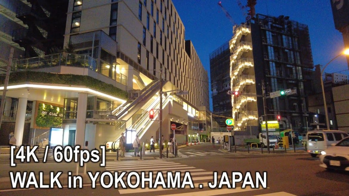 [4K/60fps] 反町駅から横浜駅まで散策、夏の夜 [横浜.日本] [環境音ASMR]