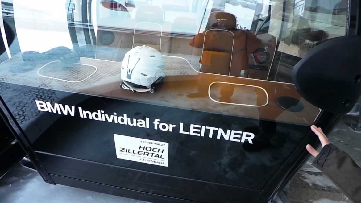 The world's first luxury BMW gondola cable car in Hochzillertal, Austria