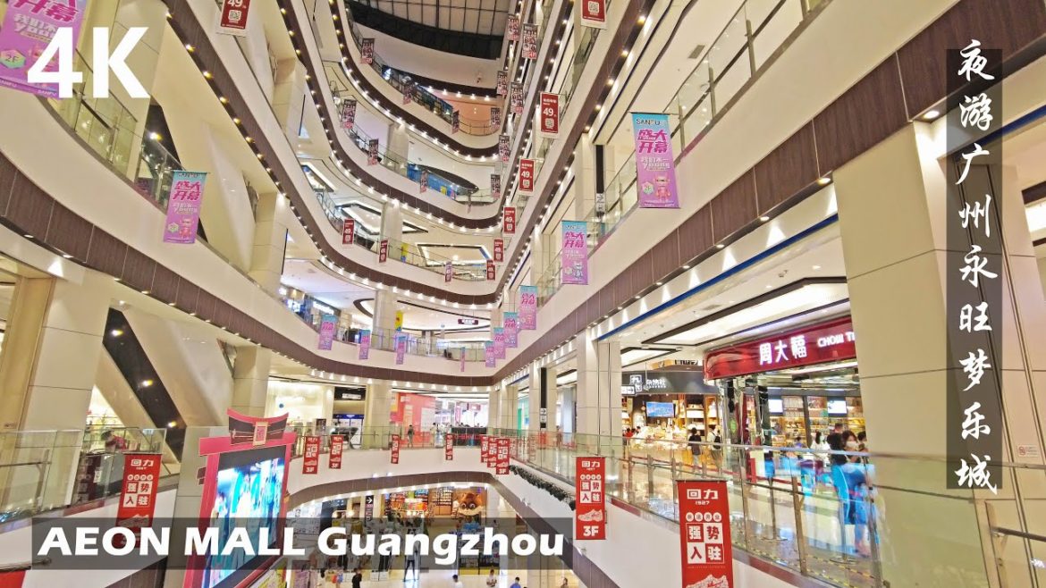 AEON MALL Guangzhou Walking Tour - A Japanese shopping mall in China |4K