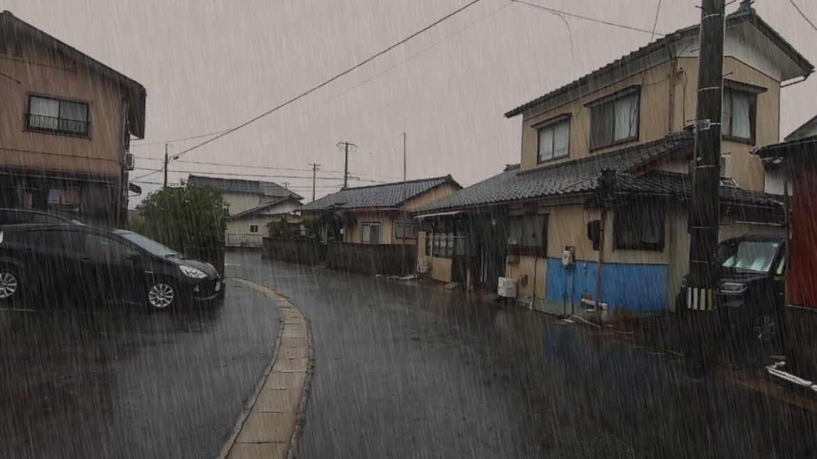 [Walking in the Rain]Heavy Rainfall Walking in Japan/ Niigata Matsuhama