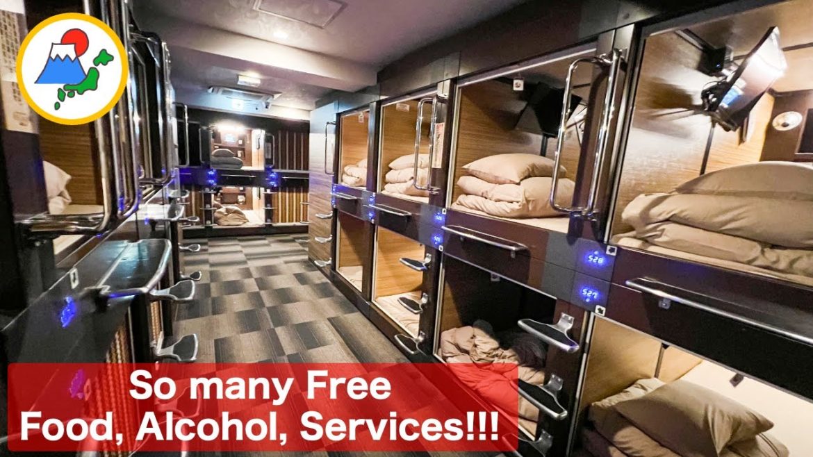 So Many Free Offerings at Kyoto's Capsule Hotel 🇯🇵 【4K】 So Many Free Offerings at Kyoto's Capsule Hotel 🇯🇵 【4K】