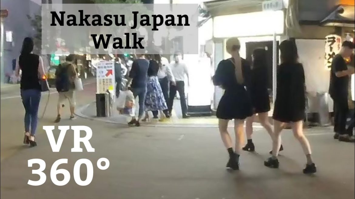 VR Walk Japan - "Nakasu" Fukuoka - 360° Walking Tour - 3D Tourism