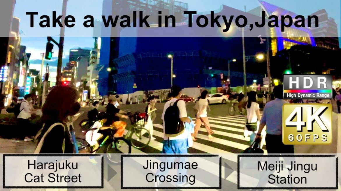 4K 60fps HDR// Take a walk in Tokyo, Japan,Cat Street→Jingumae Crossing→Meiji Jingu Station