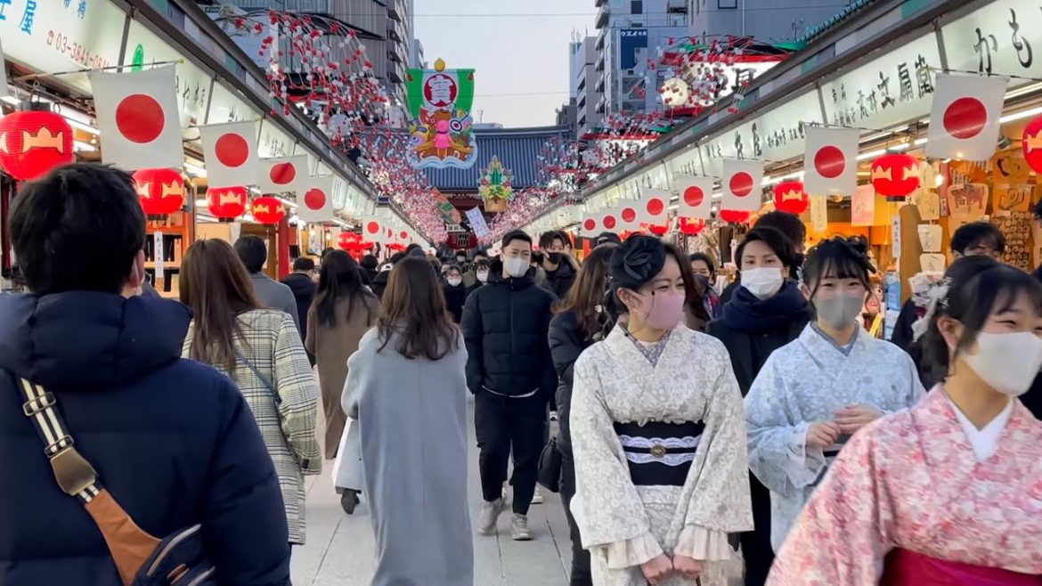 【4K HDR】Tokyo Walk - Asakusa at afternoon (New Year 2021)【Japan】