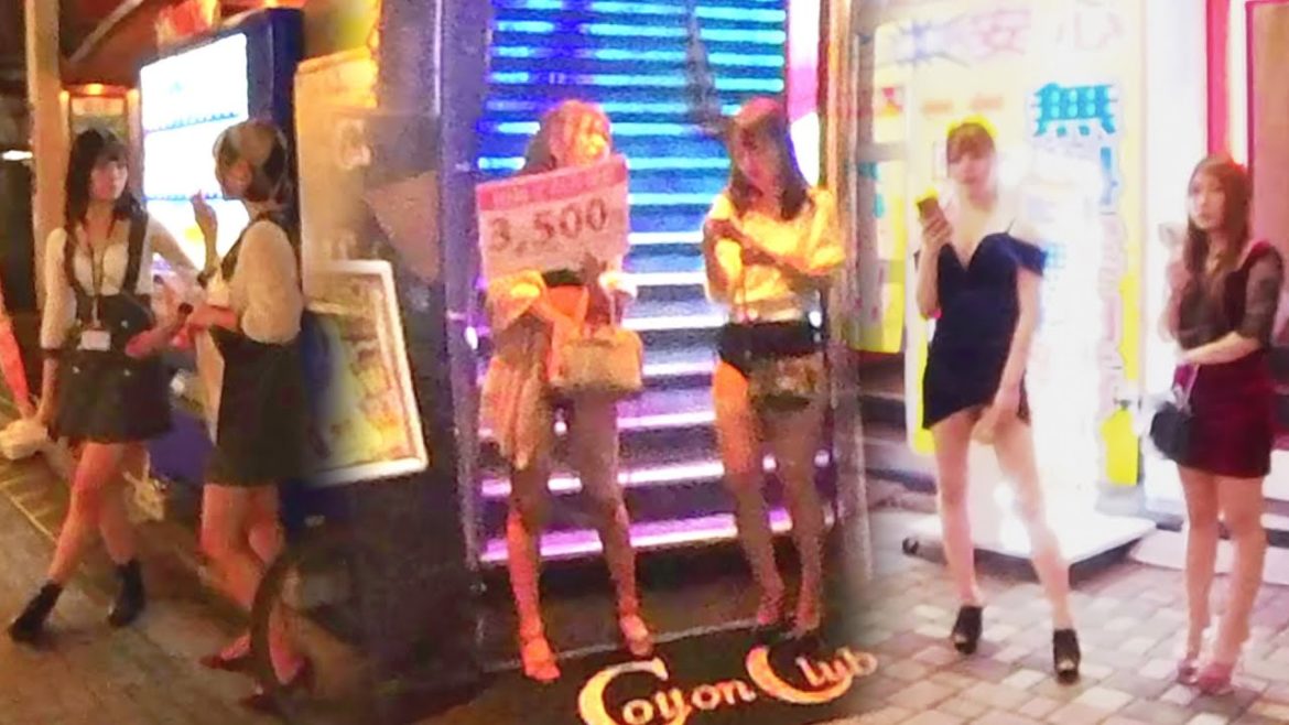 Japan walk in Ueno, at late night red light district, adult alley in Tokyo｜cosplay girl Binaural