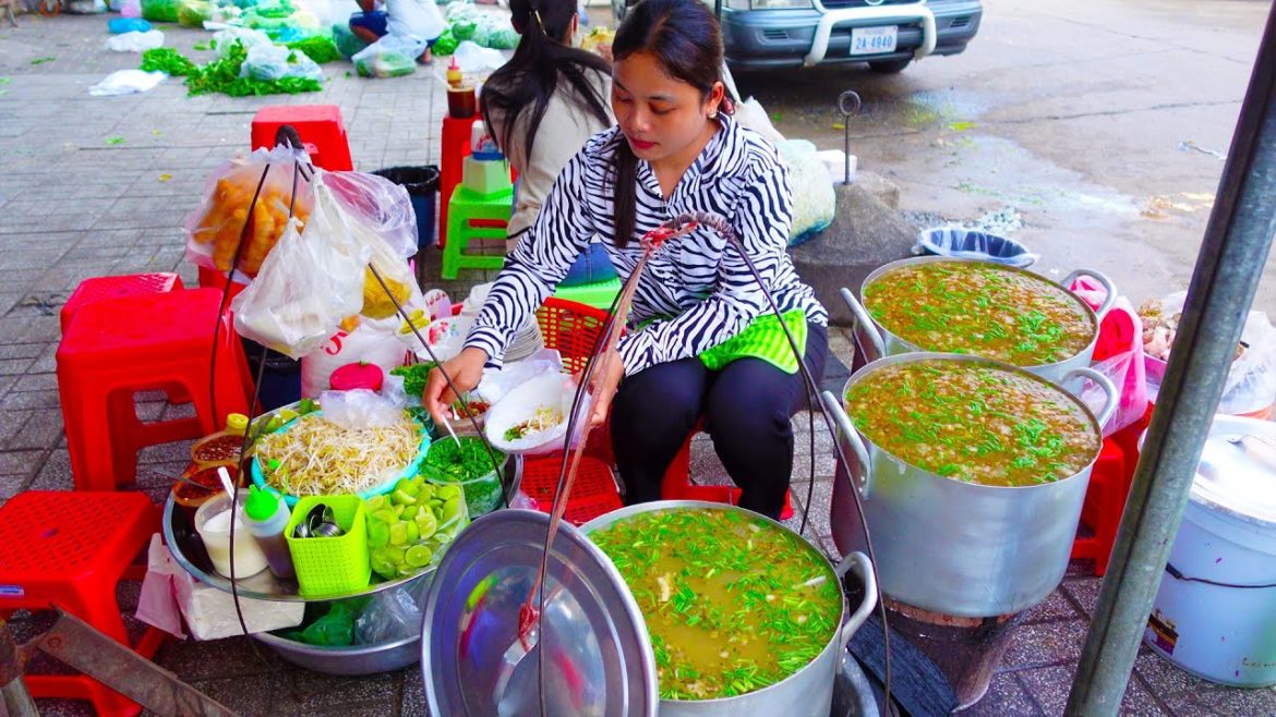 From 1 AM Cooking & Serving Best Breakfast BORBOR KREUNG (Fish Rice Porridge)- Cambodian Street Food