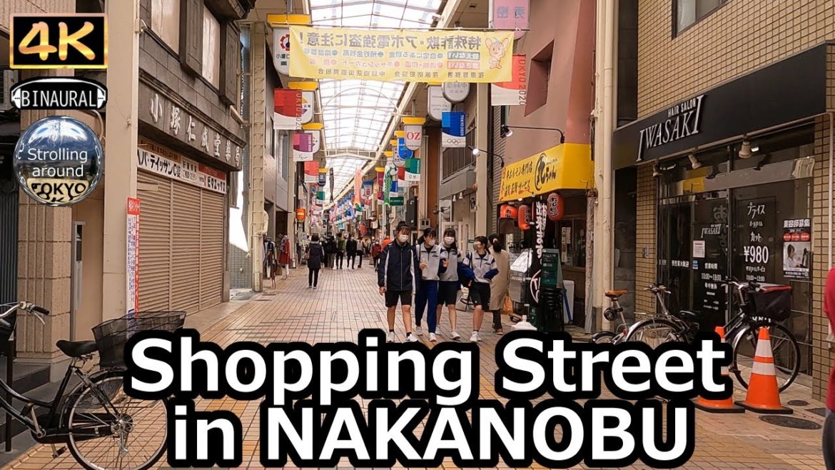 Walking along the Shopping Street in NAKANOBU - 4K Tokyo Japan