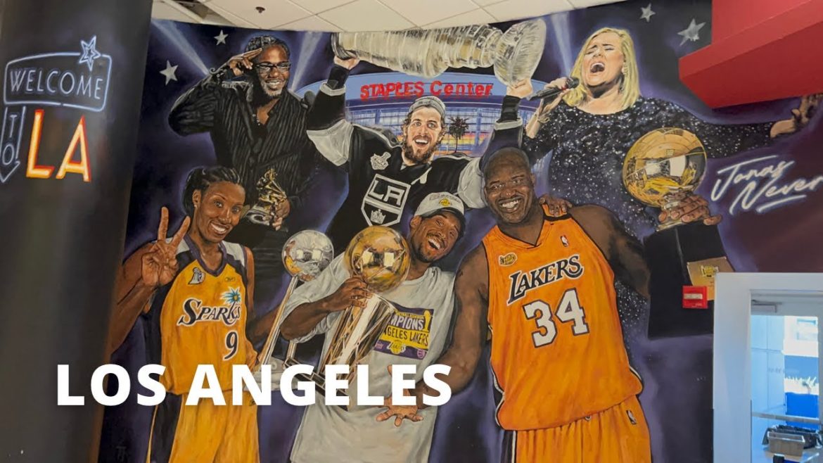 4K Virtual Walks - Kobe Bryant mural highlights Crypto.com Arena 2022 Walking Tour (Staples Center)