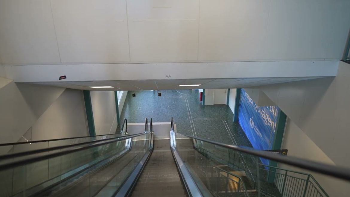 Sweden, Stockholm, Nynäshamn, Polferries Terminal, 2X escalator
