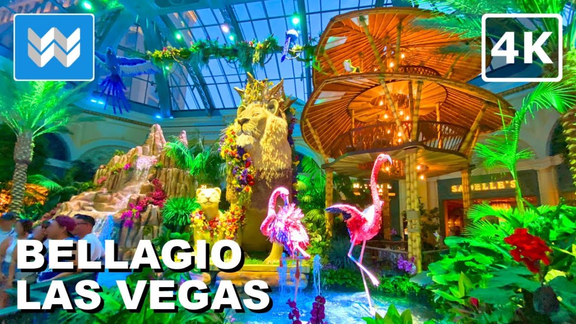 [4K] Bellagio Hotel Gardens in Las Vegas Strip Nevada USA 2022 Walking Tour & Travel Guide