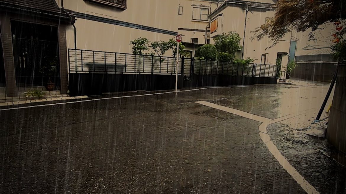 Walking in heavy rain JAPAN 3 hours - Relaxing deep sleep ASMR - Ambience white noise