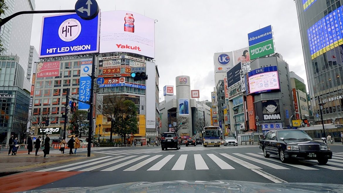 Tokyo Drive 2021 [4K] Driving from Shibuya Station to Eifuku Station, Suginami City