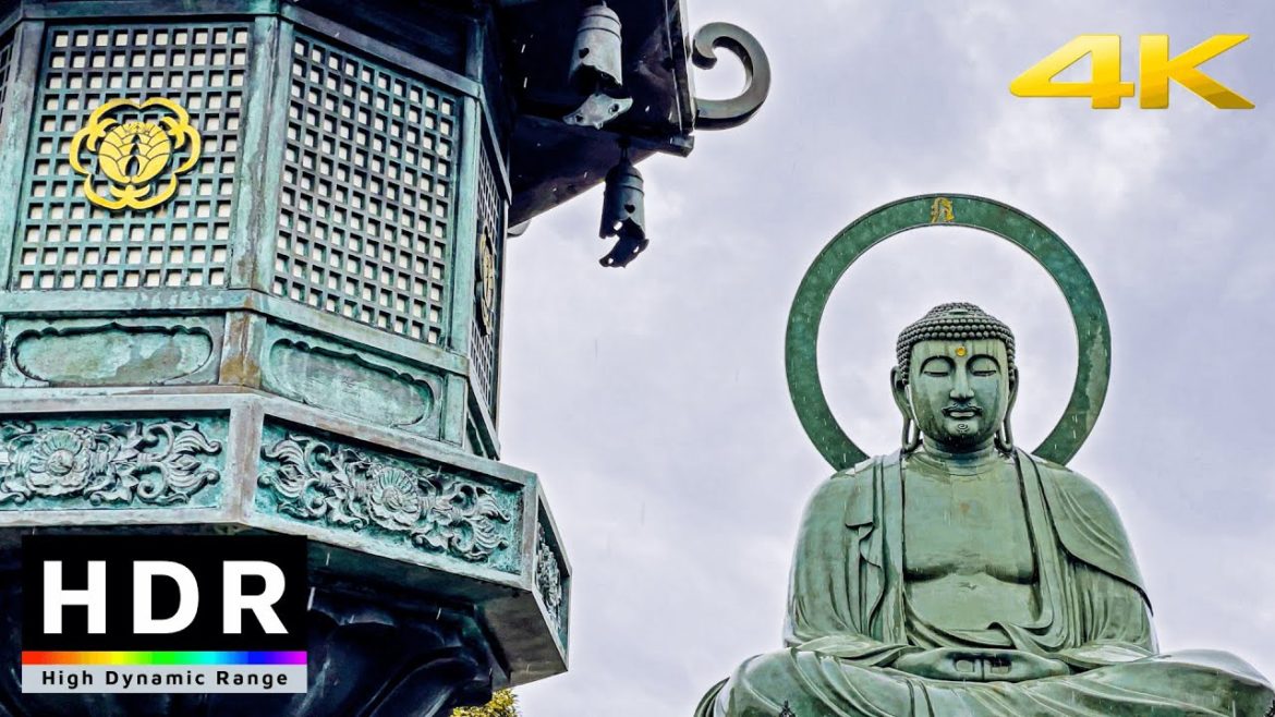 【4K HDR】The Great Buddha Of Takaoka - Japan Walking Tour - Fall 2020